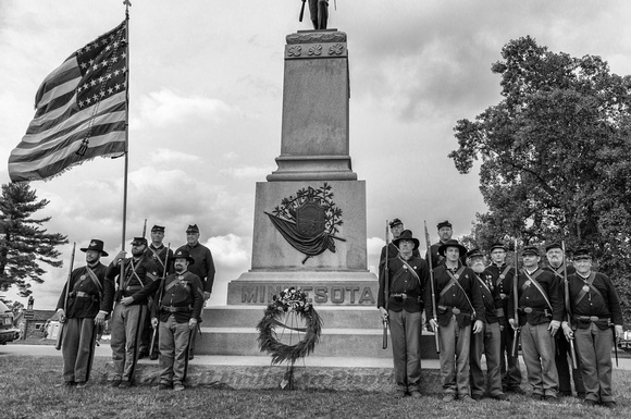 1st Minnesota Infantry & Gettysburg:  Reenactors At Minnesota Monument