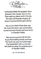 WW-I, In Flander's Field, Poem By Lt. Col. John McCrae