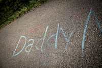 Prince:  Chalk Writing:  Daddy, Daddy Never Left.