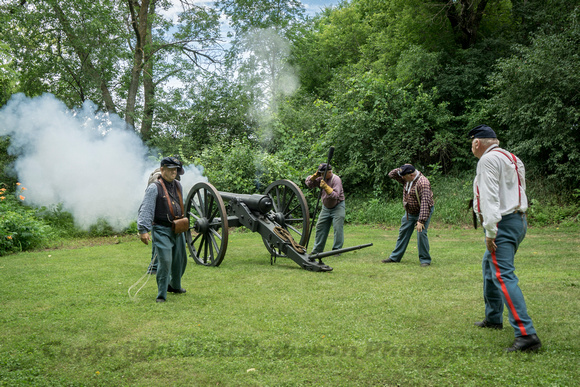 Civil War, Minnesota:  Firing Cannon, Battle Lake, MN