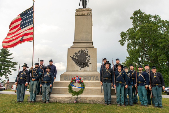1st Minnesota Infantry Reenactors at Memorial, Gettysburg