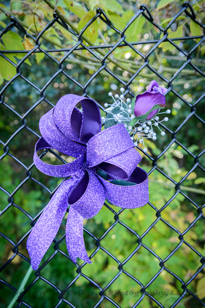 Purple Ribbon Corsage