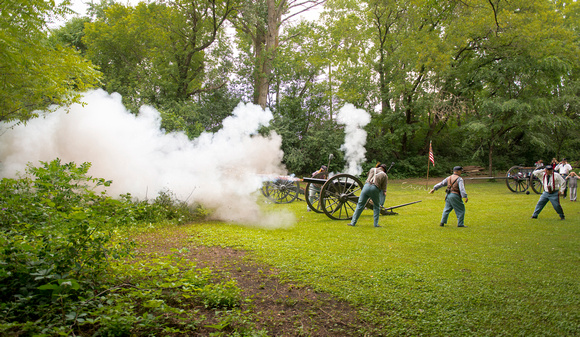 Civil War, Minnesota:  Firing Cannon, Battle Lake, MN