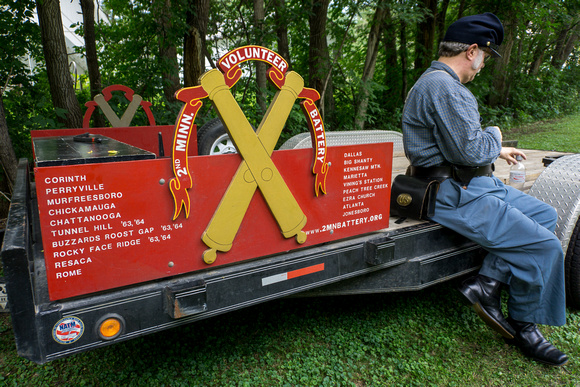 Civil War, Minnesota:  Wagon Carrying Cannon,  Battle Lake, MN