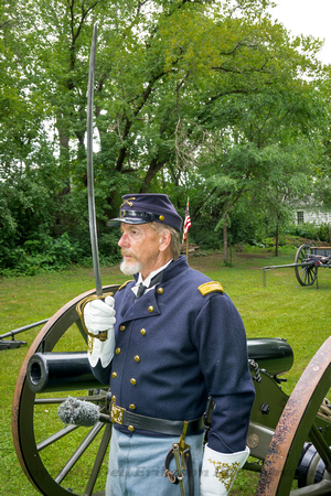 Civil War, Minnesota: Officer  Firing Cannon, Battle Lake, MN