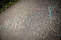 Prince:  Chalk Writing:  Never, Daddy Never Left.