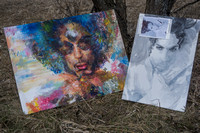 Dan Lacey, "Painter Of Pancakes" Prince Paintings Drying
