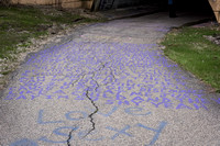 Prince:  Purple Chalk Writing on Path